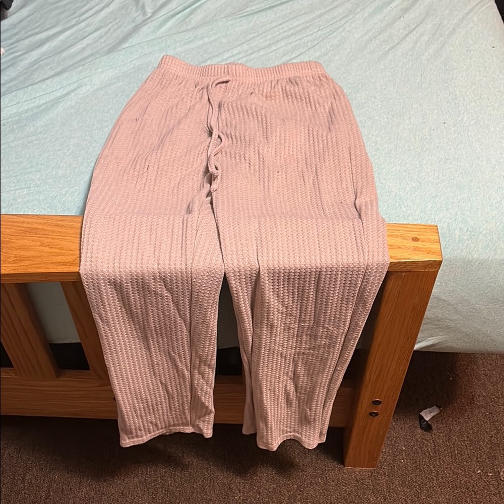 Pink Textured Lounge Pants